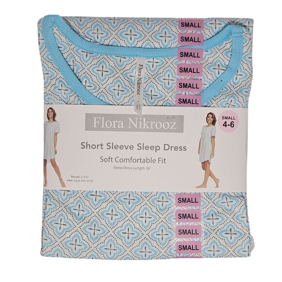 Flora Nikrooz Womens Short Sleeve Sleep Dress Small 4-6 Soft Comfortable Fit - Picture 2 of 7